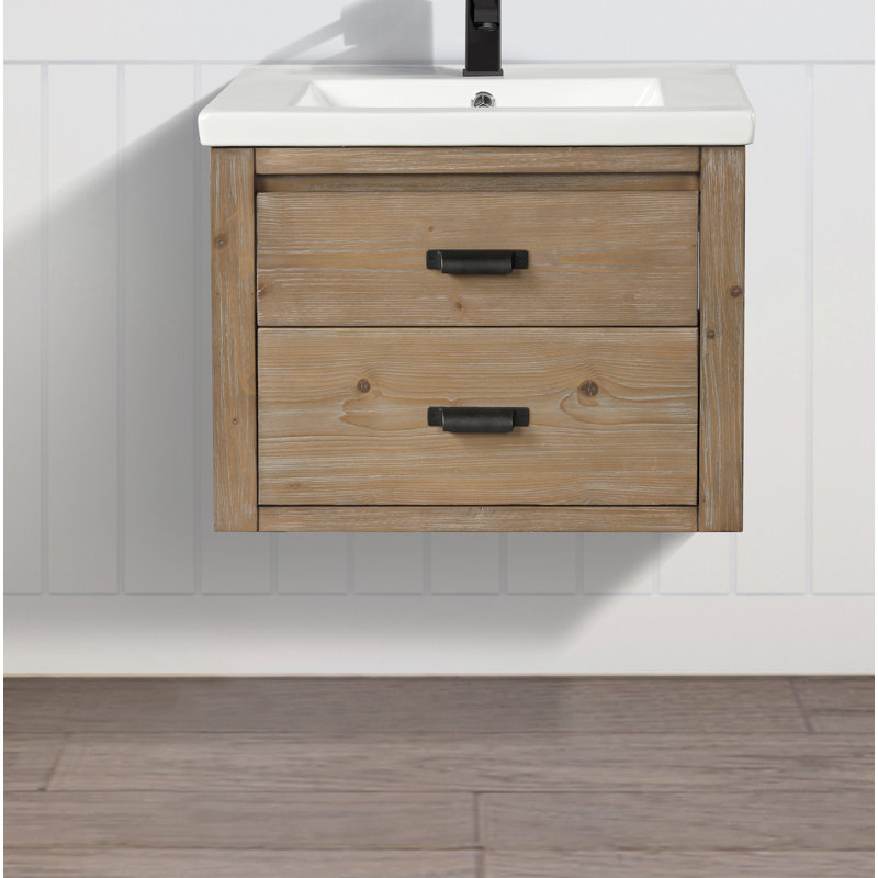 Coastal Farmhouse Clary 24" WallMounted Single Bathroom Vanity Set